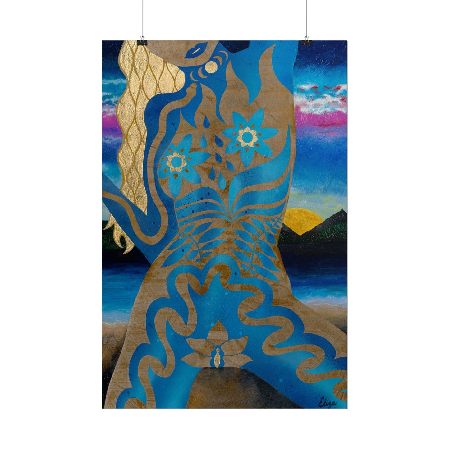 "Golden Lotus" Art Prints