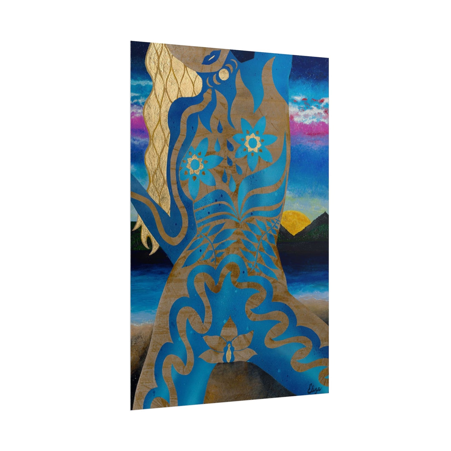 "Golden Lotus" Art Prints